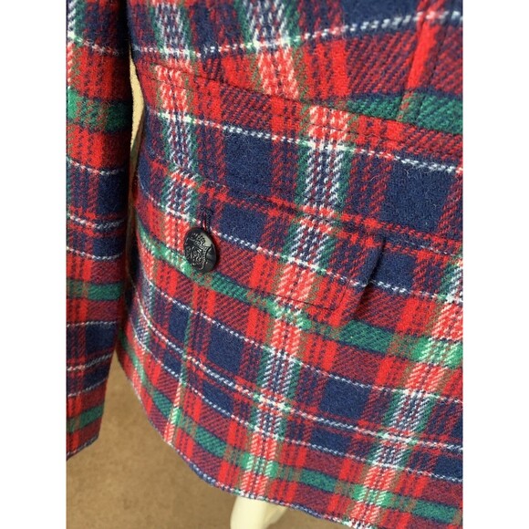 Talbots Wool Blend Royal Stewart Plaid Blazer Lined w/ Pockets Sz 12 Equestrian - Picture 3 of 15